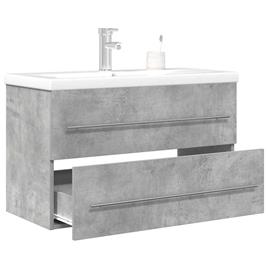 vidaXL 2 pcs conj. móveis casa banho derivados madeira cinza cimento