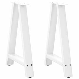 vidaXL Pernas mesa centro 2 pcs em forma de A 60x(72-73) cm aço branco