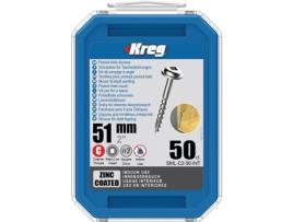 50 Parafusos com Furo de Bolso 51 Mm Maxi-Loc Revestidos de Zinco Rosca Grossa Kreg Sml-C2-50 KREG & MANSEN