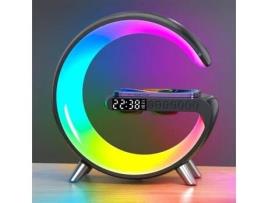 Carregador Sem Fio com Alto-Falante Bt Luz Led Rgb Despertador Digital Luz Noturna Luz de Despertar Iphone Samsung 15W X-TOUT