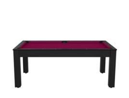 DE FAUGÈRES Mesa de Bilhar Arizona de 7 Pernas Convertível em Mesa de Jantar para 8 Pessoas Preto