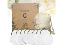 16 Pçs Prático Lavável Almofadas Faciais Reutilizáveis Fibra de Bambu Limpeza Tapete Cosmético Algodão Removedor de Maquiagem WINOMO