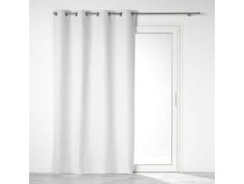 Cortina Ilho 140 X 260 Cm 100% Blackout/Microfibra Liso Branco Escuro DOUCEUR D'INTERIEUR