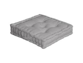 Almofada de Chão Lisa de Algodão Puro Cinza 50 X 50 X 10 Cm IDEKO