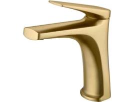 Torneira Misturadora Monocomando de Lavatório em Latão Dourado Escovado MICE COLLECTION