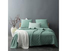 Colcha Acolchoada e Macia Verde 180 X 240 Cm HOME MAISON