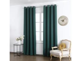 Cortina Opaca de Tecido de Alta Precisão com Efeito Térmico Verde 140 x 260 cm - Individual