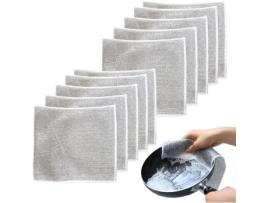 Panos de Prato de Arame Multiuso para Panos de Prato Molhados e Secos Laváveis e Reutilizáveis 20 X 20 Cm 10 Peças ANNEFLY
