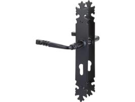 Maçaneta para Porta de Entrada Loire BRIONNE Preto Chave I 195 Mm