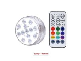 Projetor 1 Controlador 1 Lâmpada Led Submersível Luz Submersa com Controle Remoto Rf Ideal para Lago de Piscina Ou Suporte de Vaso GOTOTOP