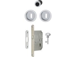 Conjunto para Porta de Correr F94 Cromado Acetinado com Chave L HOPPE 3947902