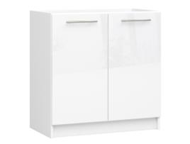 Armário de cozinha para pia AKORD S80 sistema OLIWIA Branco 80 cm 2 portas Branco Brilhante 1 prateleira 80x46x82 cm AKORD FURNITURE FACTORY