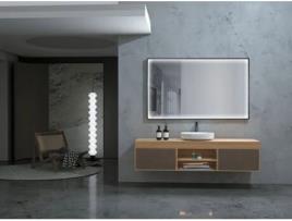 Espelho com Luz Led Anti-Embaciamento Preta Fosca Sensor On/Off 100 X 80 MICE COLLECTION