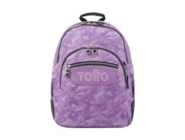 Mochila escolar camuflada rosa giz de cera TOTTO