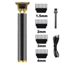 Máquina de Cortar Cabelo Profissional Preta Barbeador Elétrico Recarregável Sem Fio para Cortar Barba AIHONTAI