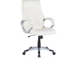Cadeira de escritório branco e creme em pele sintética altura ajustável TRIUMPH
