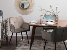Conjunto de 2 cadeiras de veludo taupe JASMIN