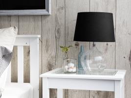 Candeeiro de mesa transparente e preto OSUM