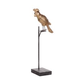 Estatueta decorativa dourada e preta COCKATOO
