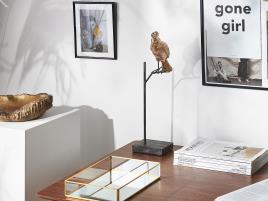 Estatueta decorativa dourada e preta COCKATOO