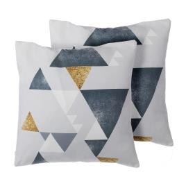 Conjunto de 2 almofadas decorativas padrão geométrico 45 x 45 cm multicolor VINCA