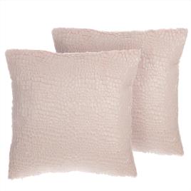 Conjunto de 2 almofadas decorativas de algodão 45 x 45 cm rosa PEONY