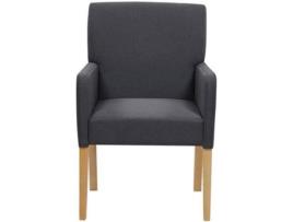 Cadeira de Refeição BELIANI Rockefeller (Cinzento - 60x62x89 cm - Poliéster e Madeira)