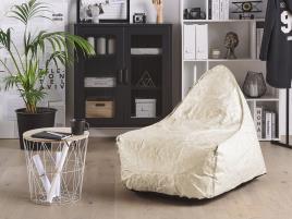Pufe poltrona pele sintética creme DROP