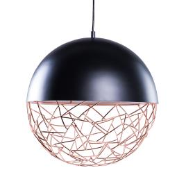 Candeeiro de teto metálico preto e cor de cobre PADMA