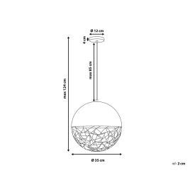 Candeeiro de teto metálico preto e cor de cobre PADMA