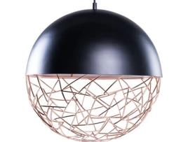 Candeeiro de teto metálico preto e cor de cobre PADMA