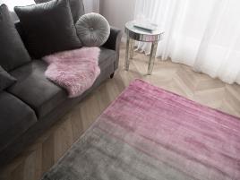 Tapete em viscose 200 x 200 cm cinzento e rosa ERCIS