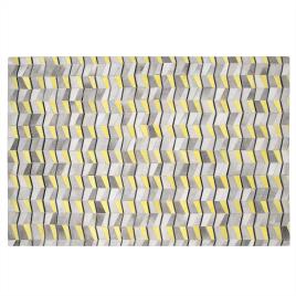 Tapete em pele genuína 160 x 230 cm cinzento e amarelo BELOREN