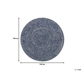 Tapete de algodão ø 140 cm azul escuro BULUCA
