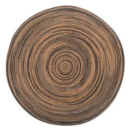 Tapete redondo de juta ? 140 cm creme e preto ARTORA