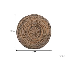 Tapete redondo de juta ? 140 cm creme e preto ARTORA