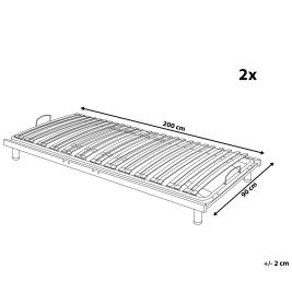 Conjunto de 2 sommier articulados de ripas ajustáveis manualmente 90 x 200 cm COMFORT