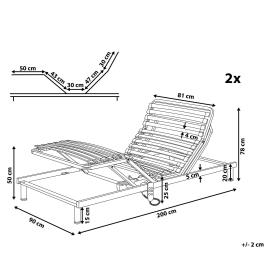 Conjunto de 2 sommier articulados de ripas ajustáveis eletricamente 90 x 200 cm COMFORT