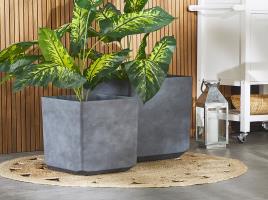 Vaso para plantas quadrado 43 x 43 x 43 cm cinzento ARTIKI