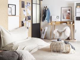 Pufe almofada XXL 180 x 230 cm creme