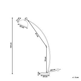 Candeiro de pé curvo 155 cm preto DINTEL