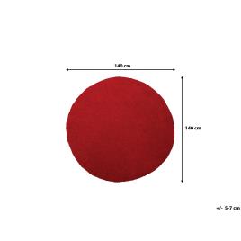 Tapete shaggy redondo ø 140 cm vermelho DEMRE