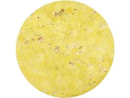 Tapete redondo em pele genuína ø 140 cm amarelo ZEYTIN