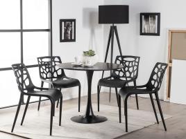 Mesa de jantar redonda preta ø 90 cm BOCA