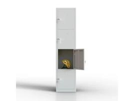 Cacifo Metálico de 4 Portas Armário de Arrumação para Oficina Ou Escritório Armário com Fechadura Cinzento TWINTHINK