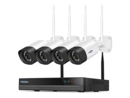 Sistema de Câmaras de Segurança Wifi HISEEU Nvr de 10 Canais Vídeo Hd de 5 Mp 24/7 Time Record Visão Noturna Colorida Detecção de Movimento Humano