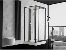 Cabine de Duche SHOWER DESIGN De Hidromassagem Primea (Preto - Vidro - 90x90x215 cm)