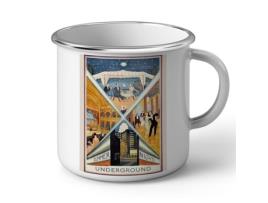 Caneca de Metal Esmaltado Summer Nights London Poster Vintage Travel Poster Art Deco 30'S FABULOUS BIJOUX
