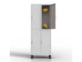 Cacifo Metálico com 4 Portas 180X65X40 Cm para a Sua Oficina Ou Escritório Cacifo Metálico com Fechadura Cinzento TWINTHINK