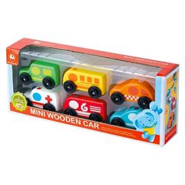 Caixa de 6 Pequenos Veículos de Madeira Multicolor Wb035 INNOVATOYS